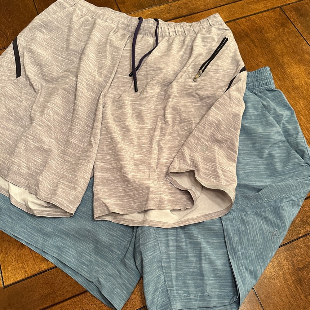 lululemon athletica Gray and Blue Athletic Shorts